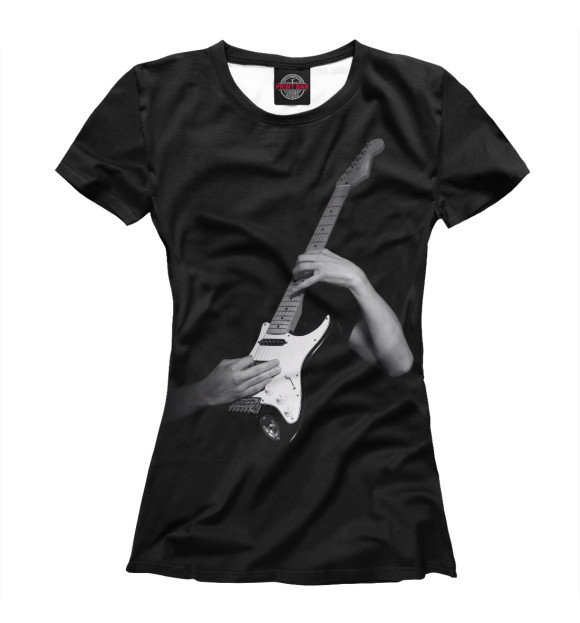 Женская футболка с изображением Guitar цвета Белый