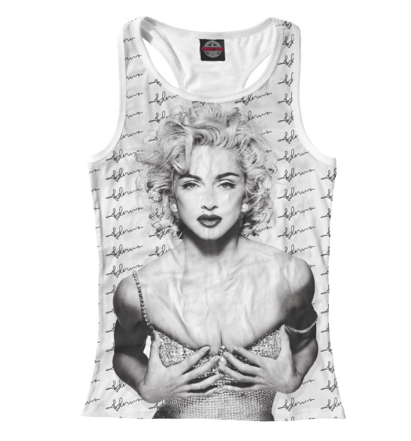 Женская майка-борцовка с изображением Madonna цвета Белый