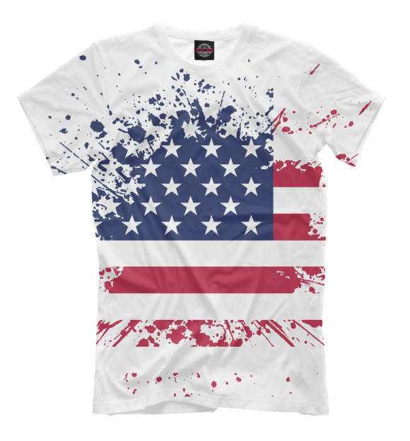 Мужская футболка с изображением USA цвета Молочно-белый
