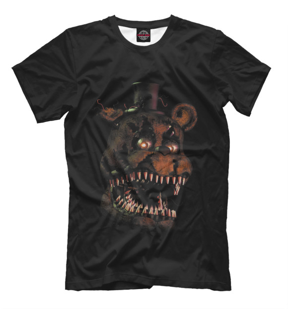 Мужская футболка с изображением Five Nights At Freddy's цвета Белый