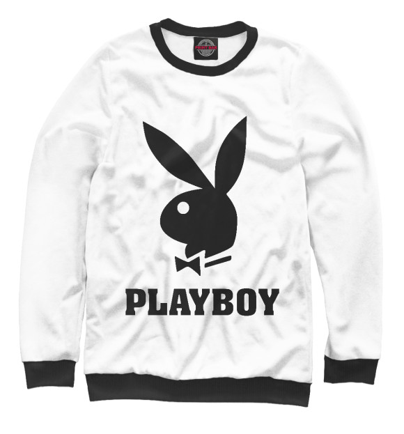 Женский свитшот с изображением Playboy цвета Белый