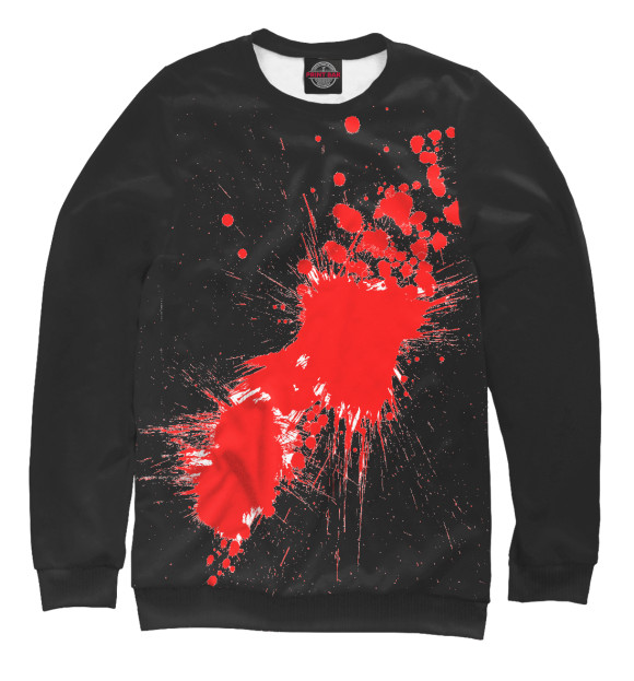Мужской свитшот с изображением Кровавая клякса цвета Белый