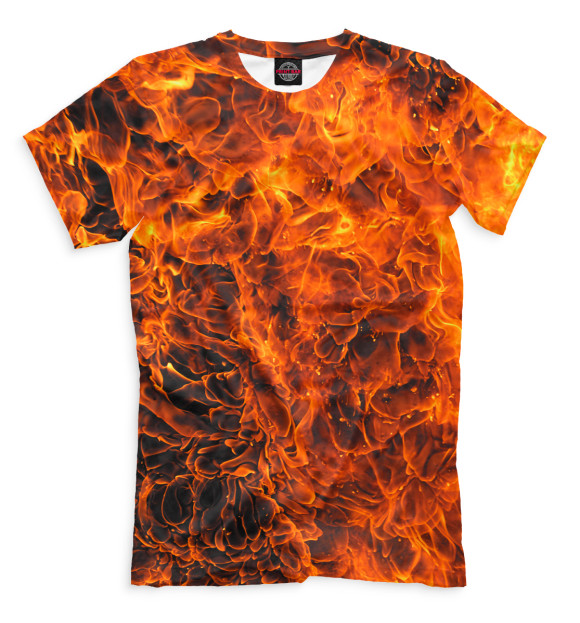 Мужская футболка с изображением Огонь цвета Молочно-белый