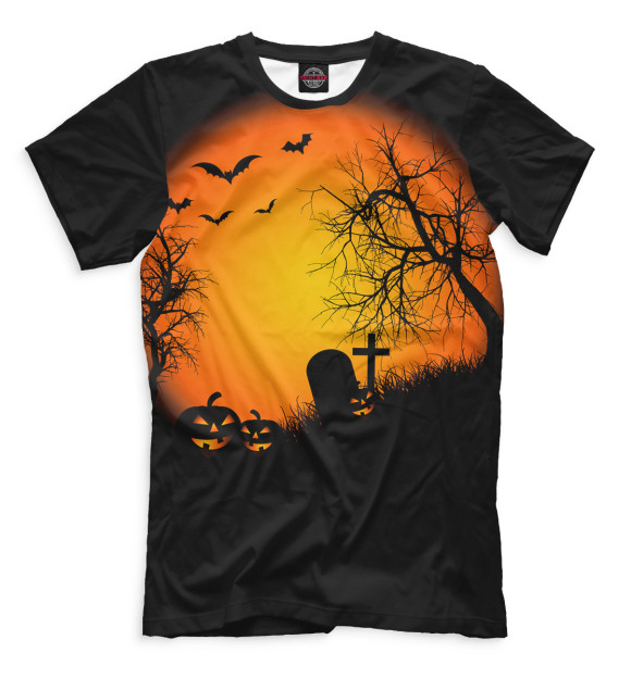 Мужская футболка с изображением Halloween цвета Черный