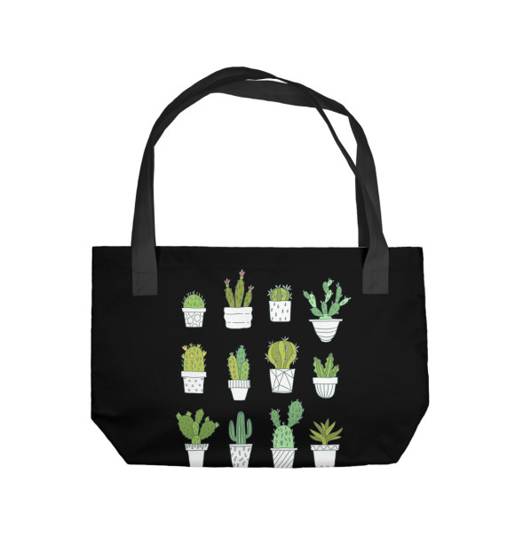 Пляжная сумка с изображением Кактусы цвета 