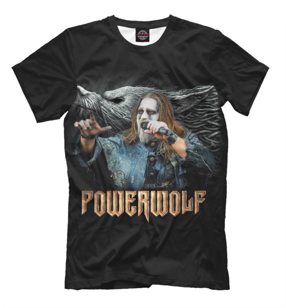 Мужская футболка с изображением Powerwolf - Attila Dorn цвета Черный