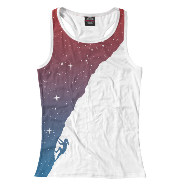 Женская майка-борцовка с изображением Гора звезд цвета Белый