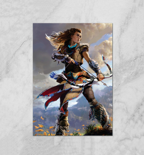 Плакат с изображением Horizon Zero Dawn цвета Белый