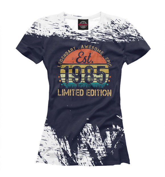 Футболка для девочек с изображением Legendary Awesome Est. 1985 цвета Белый