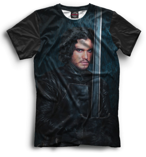 

Футболки Print Bar, Черный, Джон Сноу