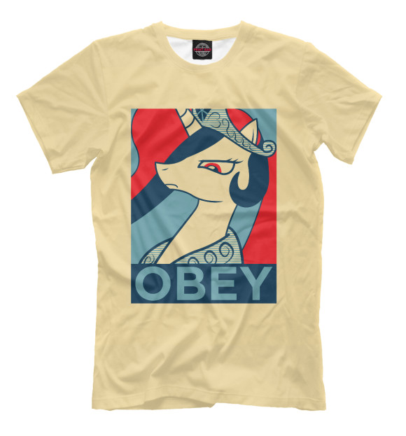 Мужская футболка с изображением Obey! цвета Бежевый