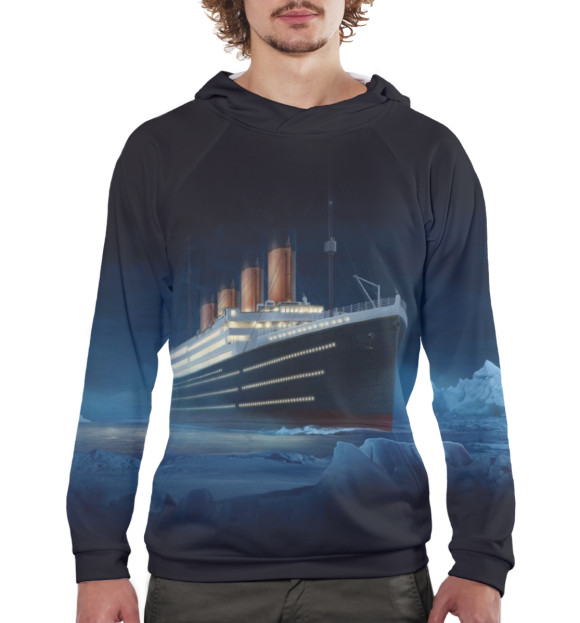 Мужское худи с изображением Титаник цвета Белый