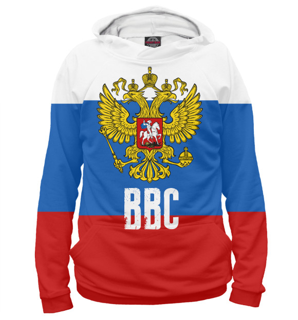 Худи для девочки с изображением ВВС России цвета Белый