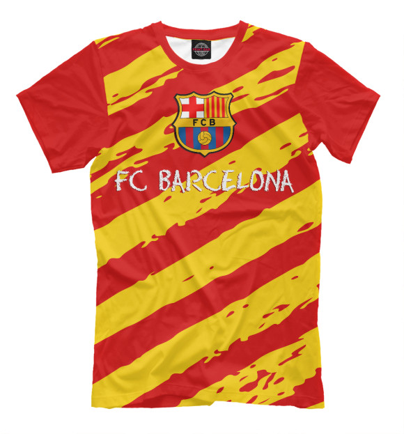 Мужская футболка с изображением FC Barcelona цвета Молочно-белый