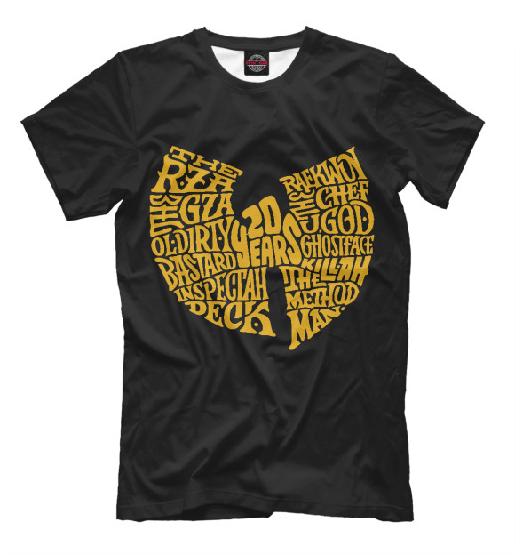 Мужская футболка с изображением Wu-Tang - 20 years цвета Черный