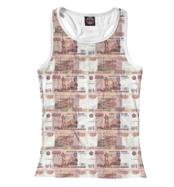 Женская майка-борцовка с изображением Опять пятёрка цвета Белый