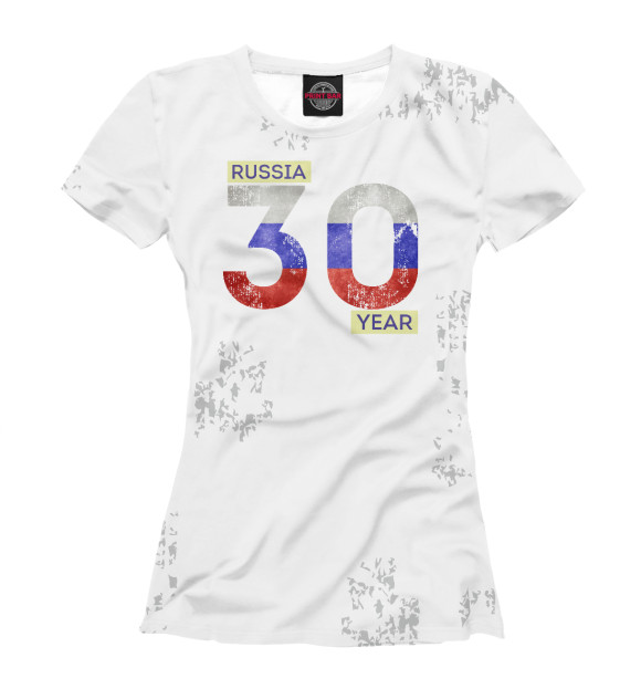 Женская футболка с притом 30 лет цвета Белый Женская футболка с изображением 30 лет цвета Белый