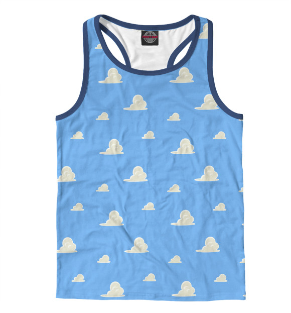 Мужская майка-борцовка с изображением Облачки цвета Белый