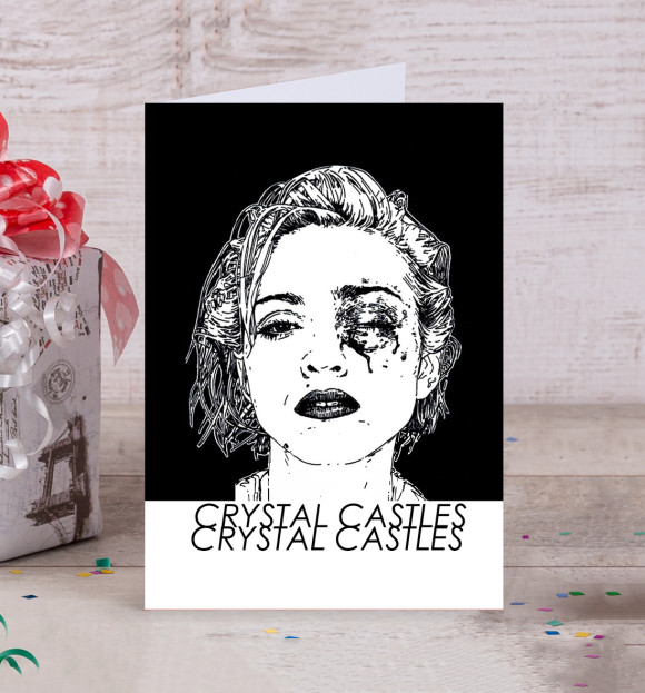 Открытка с притом Crystal Castles цвета Белый Открытка с изображением Crystal Castles цвета Белый