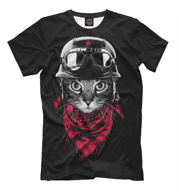 Мужская футболка с изображением Авиатор цвета Черный