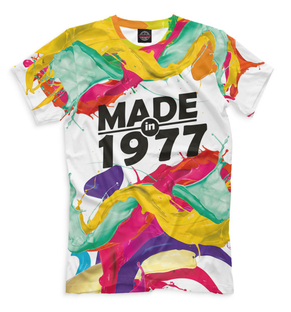 Мужская футболка с изображением Made in 1977 цвета Молочно-белый