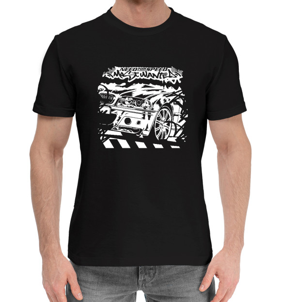 Мужская хлопковая футболка с изображением Need for Speed: Most Wanted цвета Черный