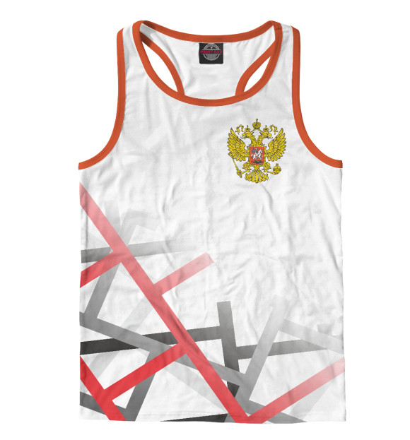 Мужская майка-борцовка с изображением Символика РФ цвета Белый