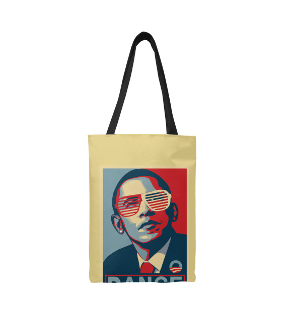 Сумка-шоппер с притом Обама dance цвета  Сумка-шоппер с изображением Обама dance цвета