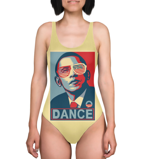 Купальник-боди с изображением Обама dance цвета 