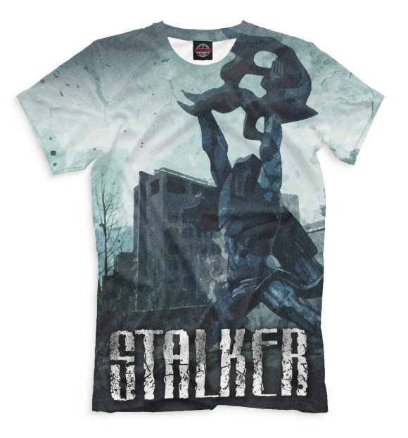 Мужская футболка с изображением S.T.A.L.K.E.R. цвета Серый