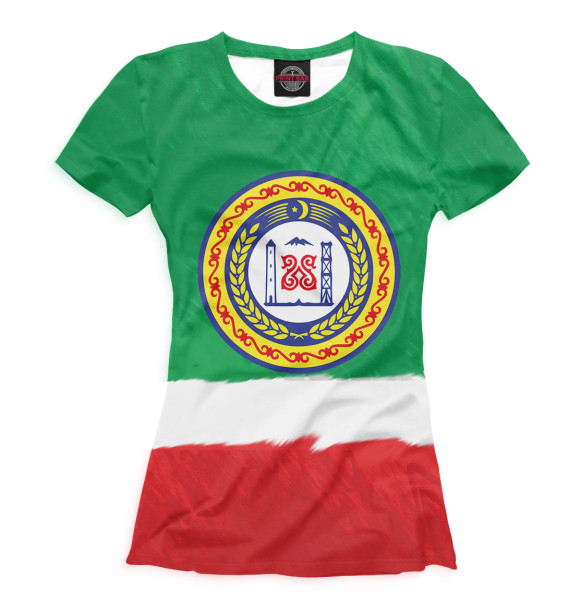 Женская футболка с изображением Чечня цвета Белый