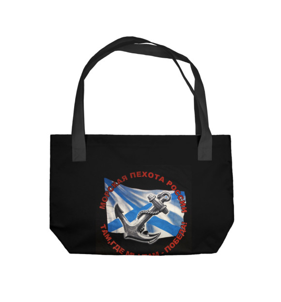Пляжная сумка с изображением Морская пехота цвета 