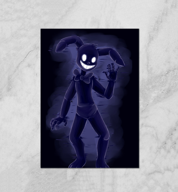 Плакат с изображением Shadow Bonnie (fnaf) цвета Белый