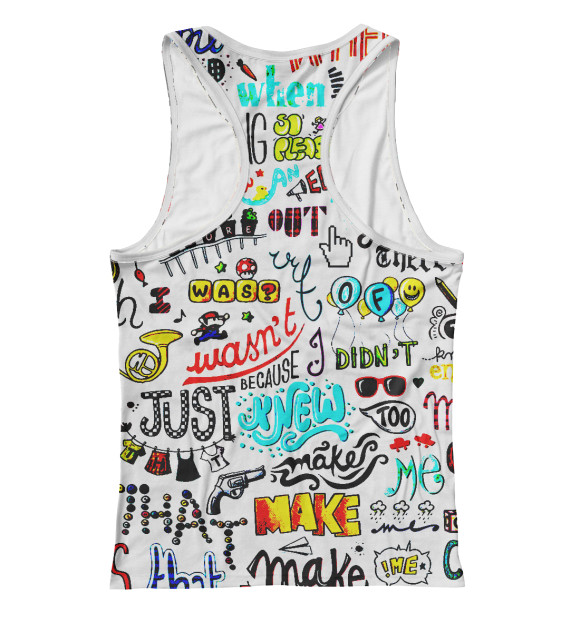 Женская майка-борцовка с изображением Надписи цвета Белый