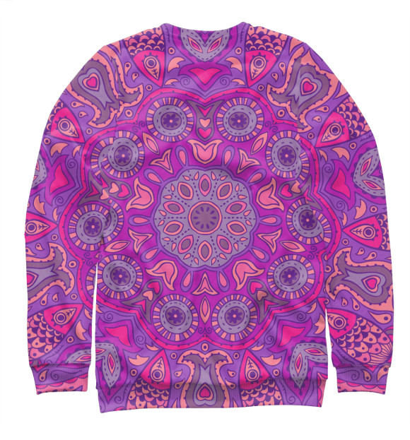 Свитшот для девочек с изображением Mandala цвета Белый