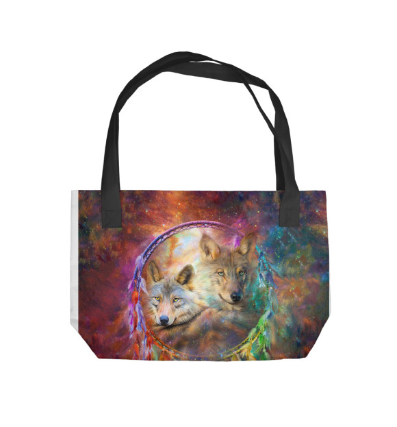 Пляжная сумка с изображением Wolf Cubs цвета 