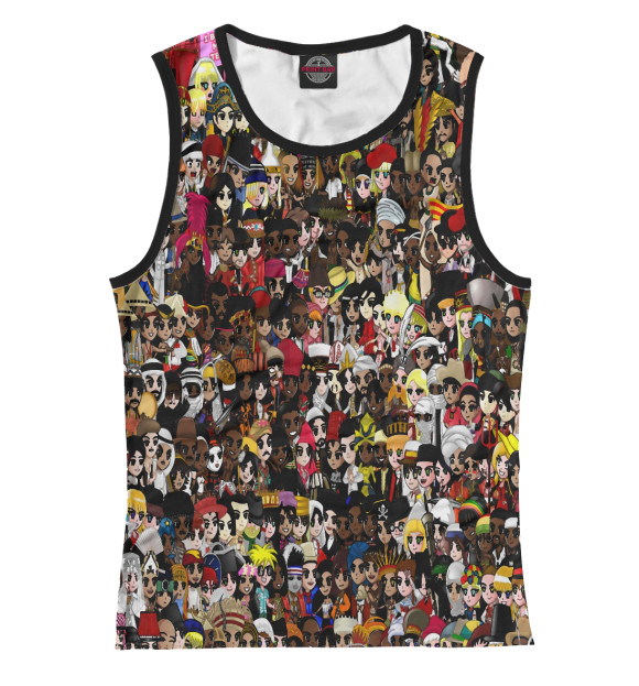 Женская майка с изображением Много аниме цвета Белый