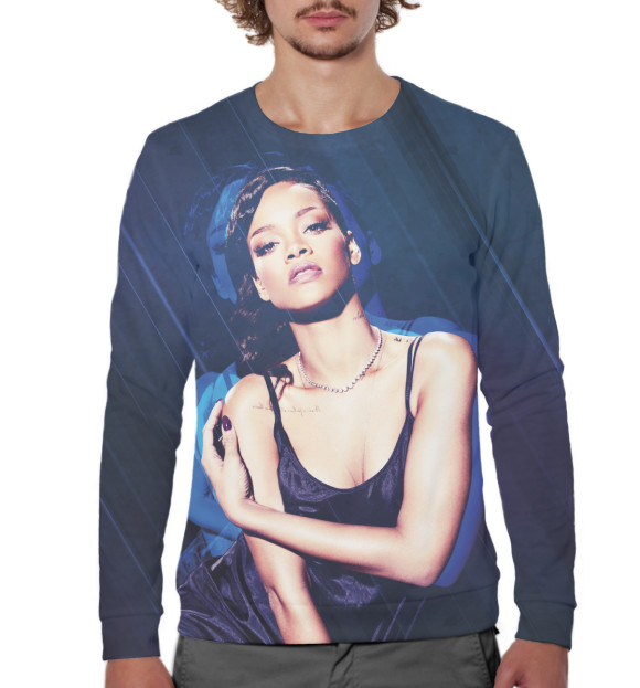 Мужской свитшот с изображением Rihanna цвета Белый