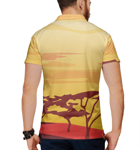 

Поло Print Bar, Белый, Африканка