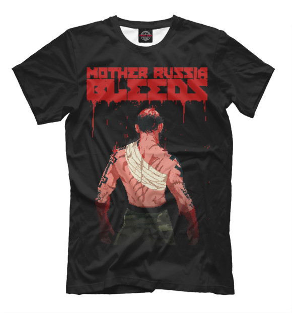 Футболка для мальчиков с изображением Mother Russia Bleeds цвета Черный