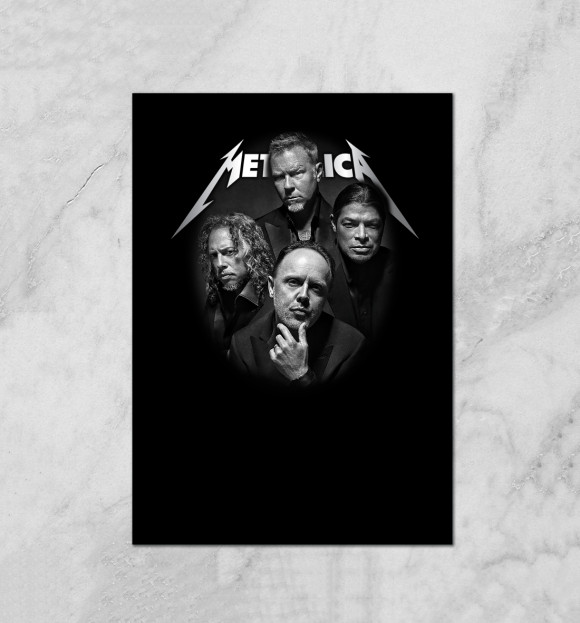 Плакат с изображением Metallica цвета Белый