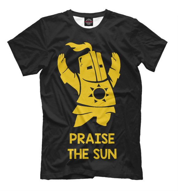 Мужская футболка с изображением Praise the sun цвета Черный
