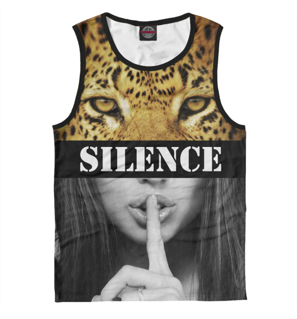 Мужская майка с изображением Silence цвета Белый