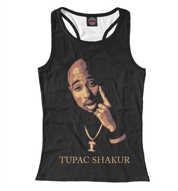 Женская майка-борцовка с изображением TUPAC SHAKUR цвета Белый