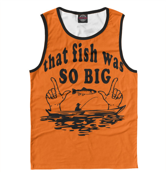Майка для мальчика с изображением That fish was so big цвета Белый