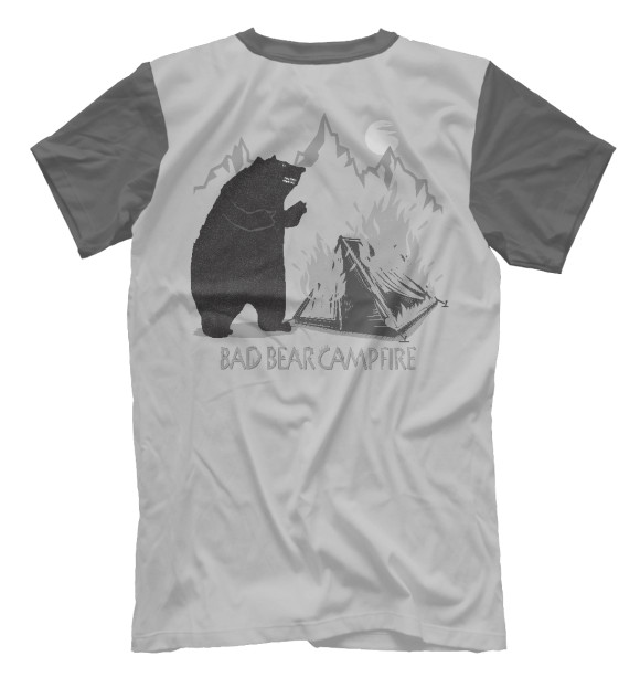 Футболка для мальчиков с изображением Bad bear camping цвета Белый