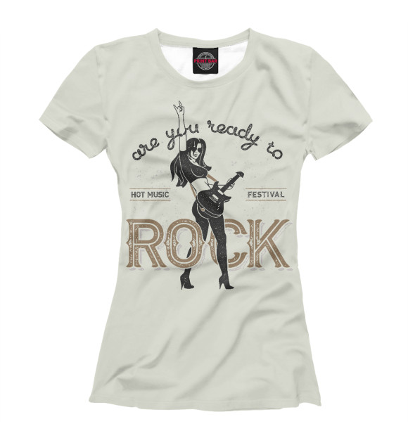 Женская футболка с изображением Rock цвета Белый