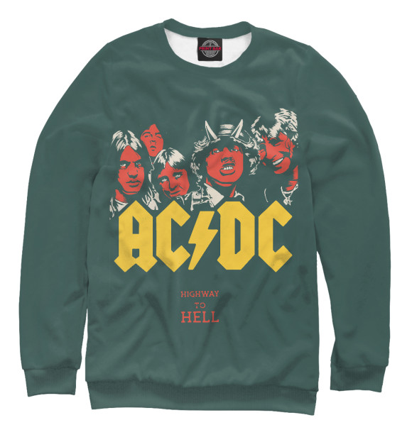 Мужской свитшот с изображением AC/DC Highway to Hell цвета Р‘РµР»С‹Р№