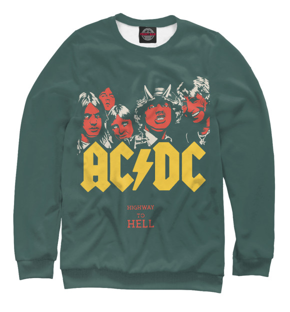 Женский свитшот с изображением AC/DC Highway to Hell цвета Р‘РµР»С‹Р№