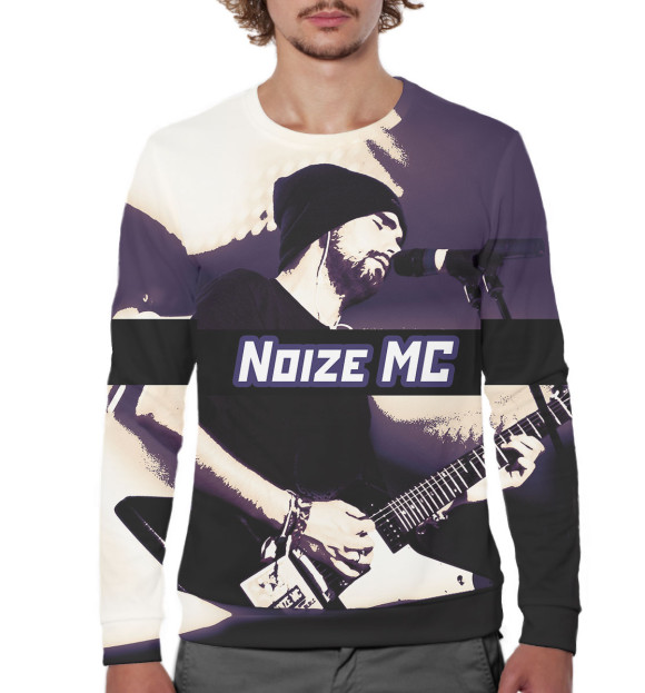 Мужской свитшот с изображением Noize MC цвета Белый